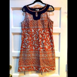 Tyler Boe dress. Orange and navy. Size 12